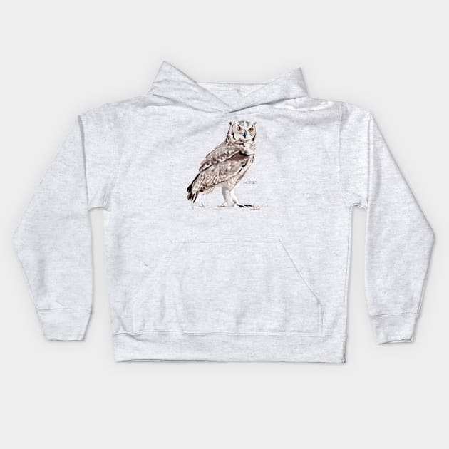 Spotted Eagle Owl Kids Hoodie by lucafon18